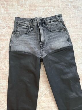 R13 Women’s Chaps Two-Tone Gray and Black Straight Jeans